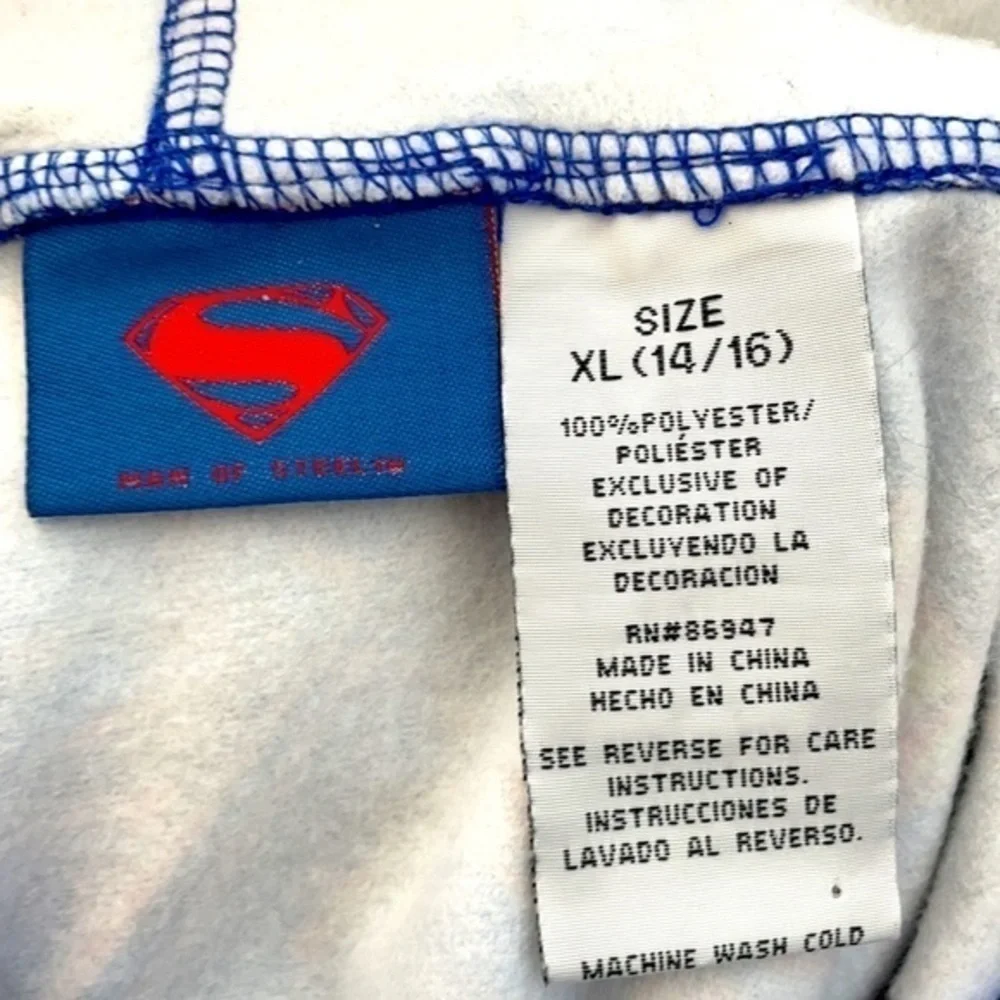 DC COMICS | Youth Size XL (14-16) SUPERMAN Blue Hooded Sweatshirt